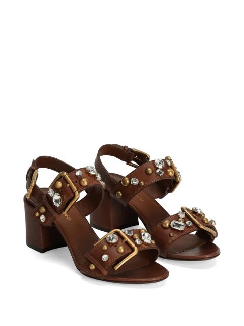 Dolce & Gabbana cowhide Keira sandals with embellishments - Brown - zdjęcie produktu nr 2