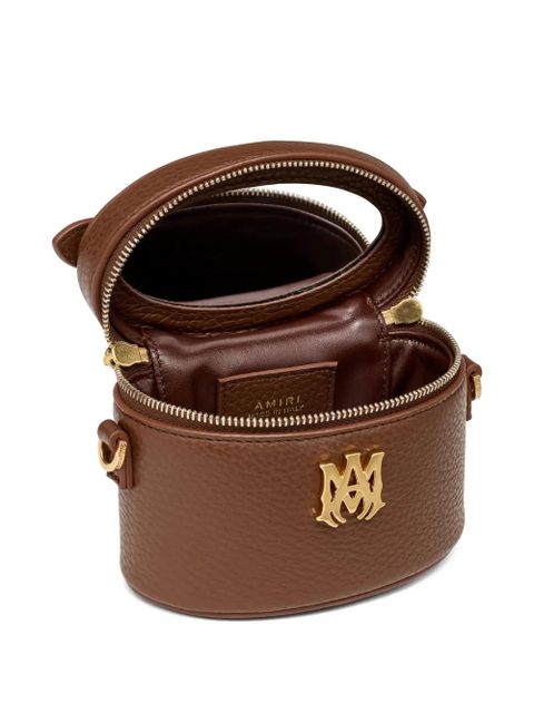 AMIRI nano logo leather vanity bag - Brown