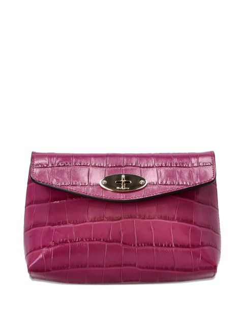Mulberry Darley crocodile-embossed clasp makeup bag - Pink - zdjęcie produktu nr 1
