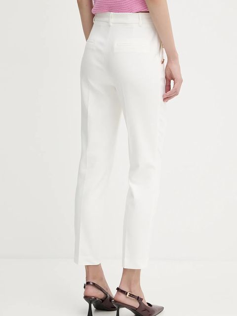 Morgan spodnie damskie kolor biały fason cygaretki medium waist PKY.F