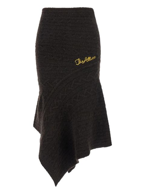 The Attico cable-knit asymmetric skirt - Brown - zdjęcie produktu nr 1