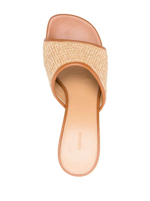 JW Anderson Chain-heel raffia-woven sandals - Brown