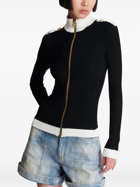 Balmain ribbed-knit cardigan - Black