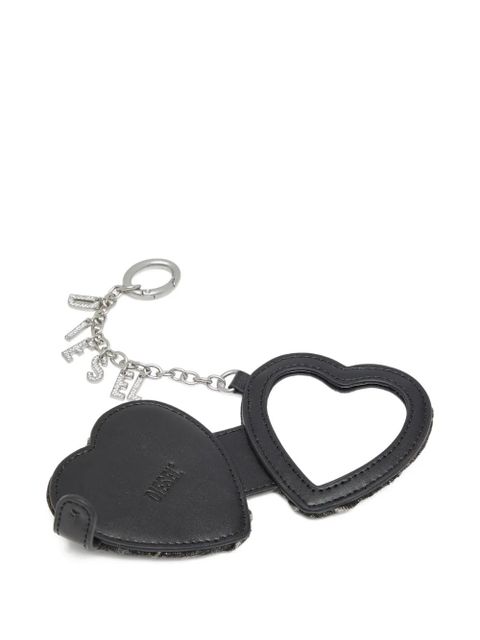 Diesel heart-shaped denim keychain - Black