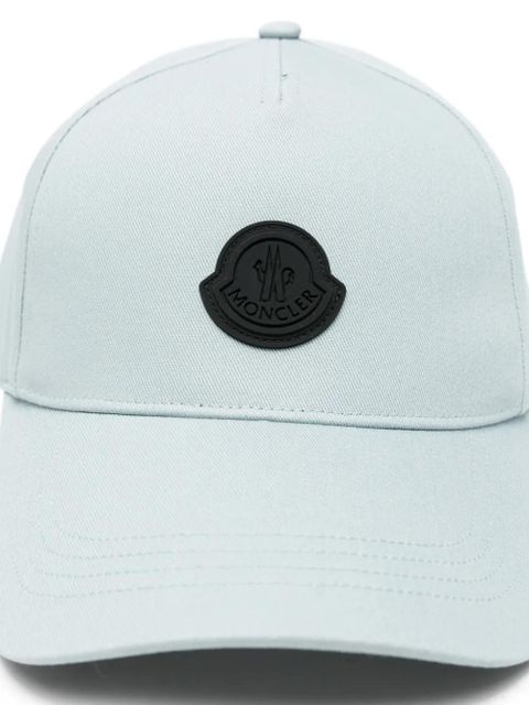 Moncler logo patch hat - Blue