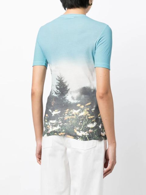 Jil Sander graphic-print cotton T-shirt - Blue
