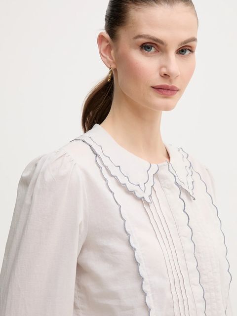 Hoss Intropia koszula bawełniana damska kolor szary regular z kołnierzykiem klasycznym 6289130 - zdjęcie produktu nr 2