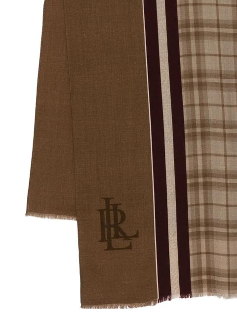 Lauren Ralph Lauren plaided logo scarf - Brown