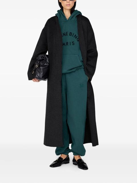 ANINE BING monogram-embroidered track pants - Green - zdjęcie produktu nr 2