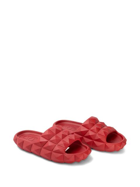 Valentino Garavani studded-embellishment slides - Red