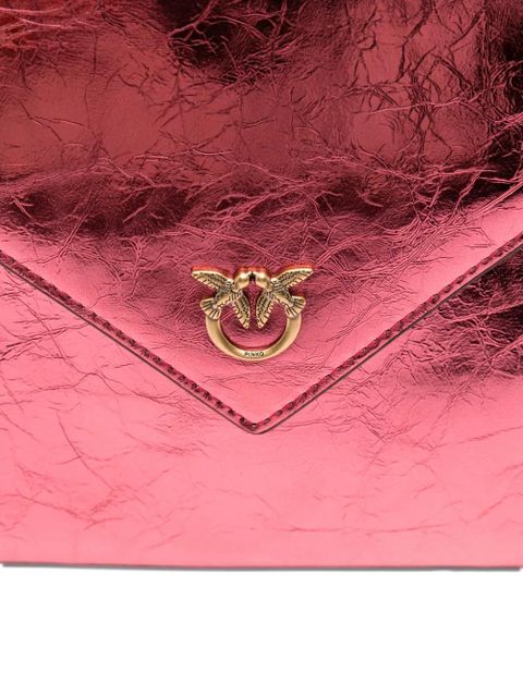 PINKO small metallic-leather flap clutch