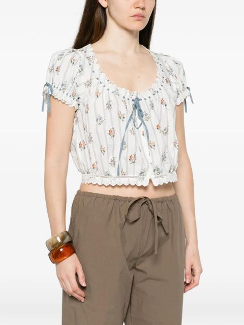 DÔEN Nera floral-print blouse - White