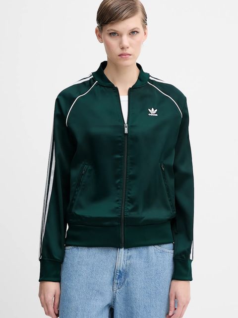 adidas Originals bluza Sst Satin Tt damska kolor zielony z aplikacją JZ6732 - zdjęcie produktu nr 1
