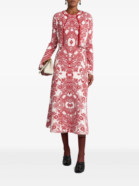 ETRO two-tone cropped cardigan - Red - zdjęcie produktu nr 2