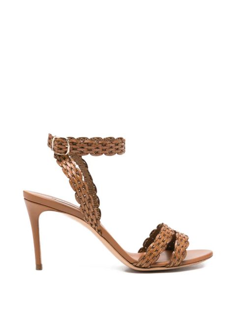 Casadei Julia Avenida woven-strap ankle-buckle sandals - Brown - zdjęcie produktu nr 1