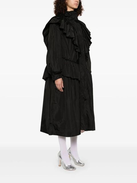 Simone Rocha ruffle-detail coat - Black