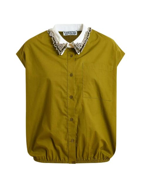 Essentiel Antwerp embellished-collar shirt - Green - zdjęcie produktu nr 1