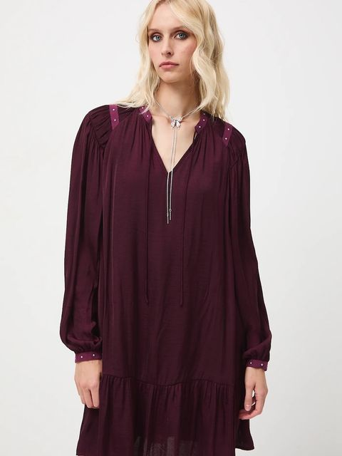 Medicine sukienka kolor bordowy mini oversize