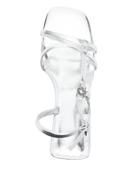 Maje 80mm metallic strappy sandals - Silver