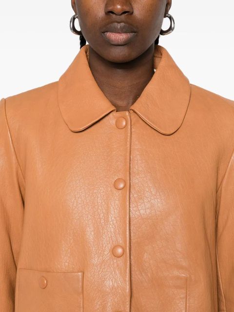 Ba&Sh Peter Pan-collar patch-pocket jacket - Brown