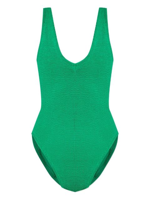 Hunza G Sadie crinkle V-neck swimsuit - Green - zdjęcie produktu nr 1