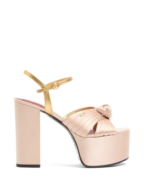Valentino Garavani sandal with Crasher platform in satin 125mm - Pink - zdjęcie produktu nr 1