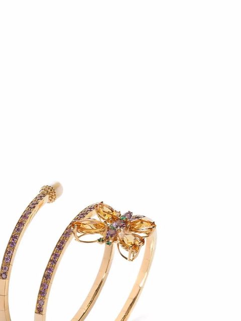 Dolce & Gabbana 18K yellow gold Butterfly citrine, amethyst and emerald bracelet - zdjęcie produktu nr 2