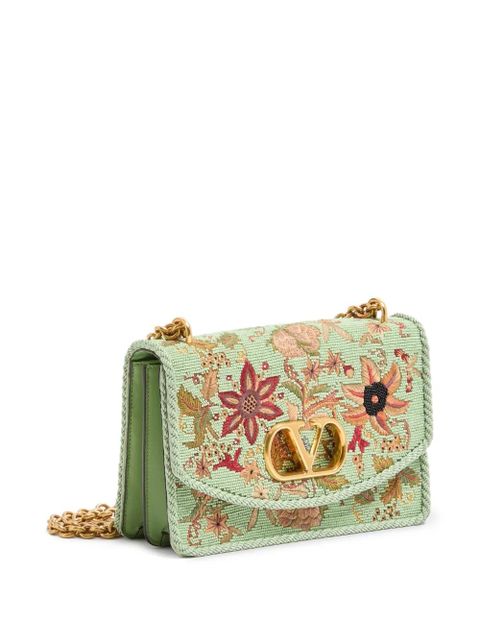 Valentino Garavani floral-embroidered shoulder bag - Green - zdjęcie produktu nr 2