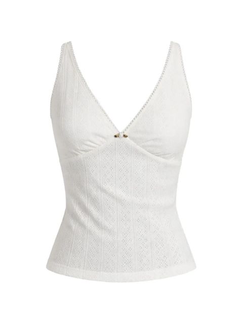 Reformation Rue Pointelle V-neck top - White - zdjęcie produktu nr 1