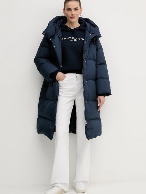 Tommy Hilfiger kurtka puchowa kolor granatowy zimowa WW0WW47745 - zdjęcie produktu nr 2