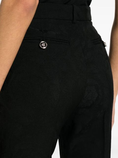 Versace baroque-jacquard flared trousers - Black