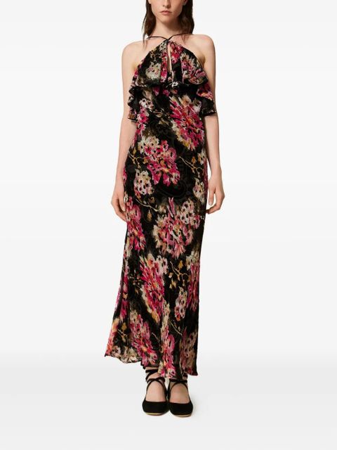 TWINSET floral-pattern ruffled dress - Black - zdjęcie produktu nr 2