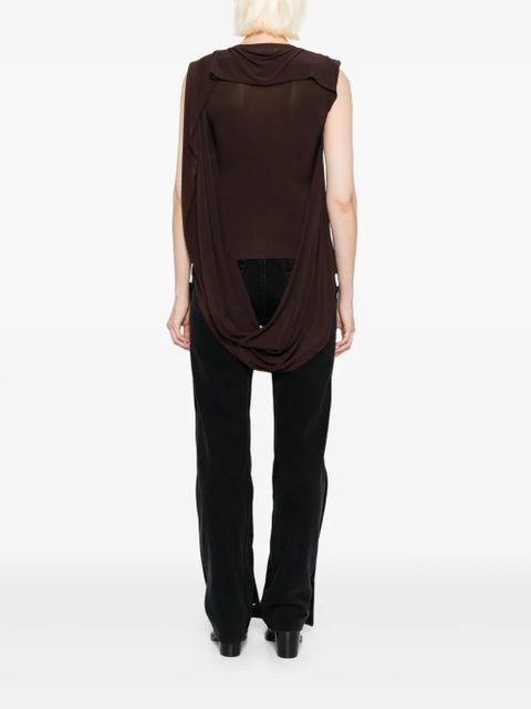 Jean Paul Gaultier asymmetric hem blouse - Brown