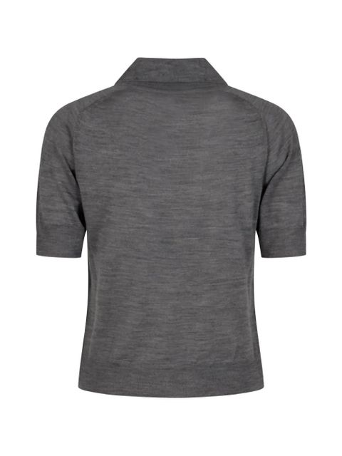 AMI Paris logo-embroidered polo top - Grey - zdjęcie produktu nr 2