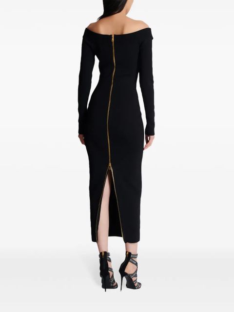 Balmain ribbed-knit maxi dress - Black