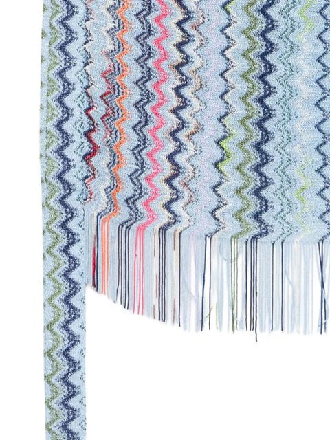 Missoni zigzag fringed beach cover-up - Blue