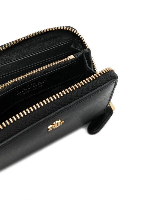 Lauren Ralph Lauren logo-plaque leather wallet - Black