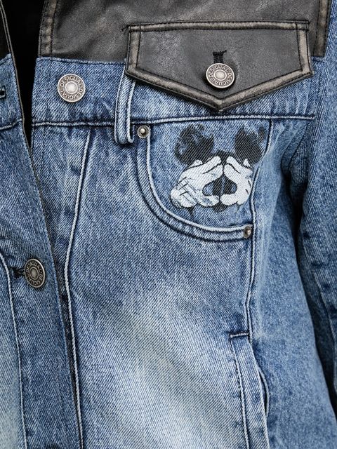 Desigual kurtka jeansowa CONSTRA kolor niebieski przejściowa 25WWED16