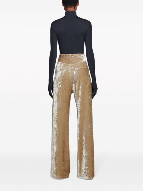 Balenciaga velvet wide-leg trousers - Neutrals