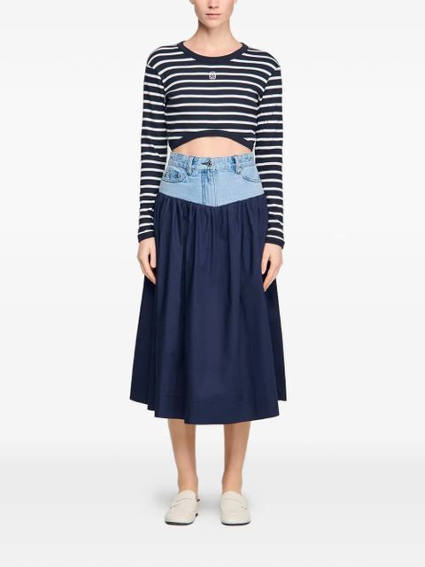 SANDRO flared midi skirt - Blue - zdjęcie produktu nr 2