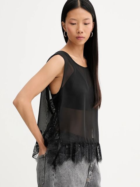 MUNTHE t-shirt bawełniany RACH damski kolor czarny 254101325426