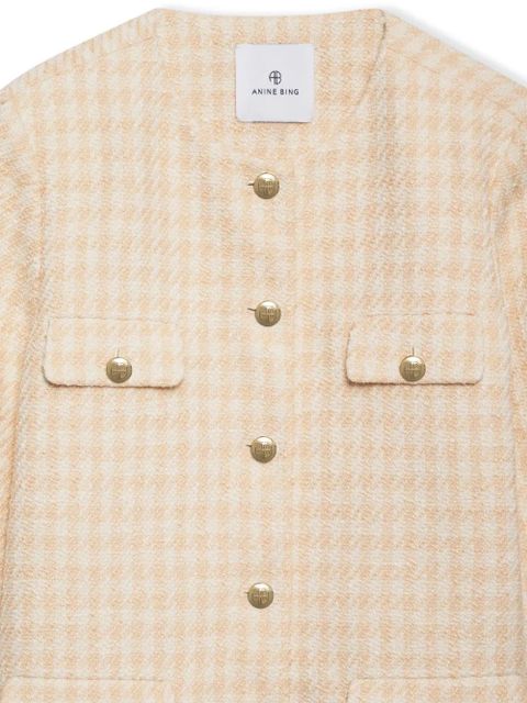 ANINE BING Janet houndstooth tweed jacket - Neutrals