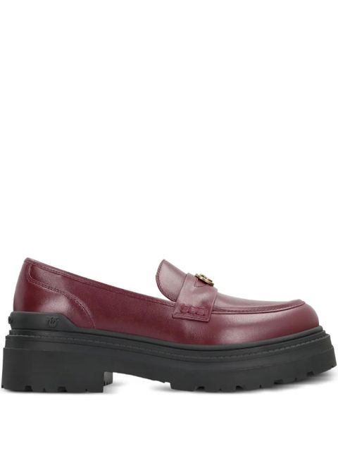 PINKO Mia leather platform loafers - Red - zdjęcie produktu nr 1