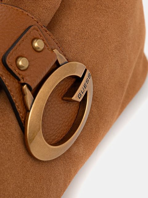 Guess torebka skórzana CAMDEN kolor brązowy HWSB93 08180