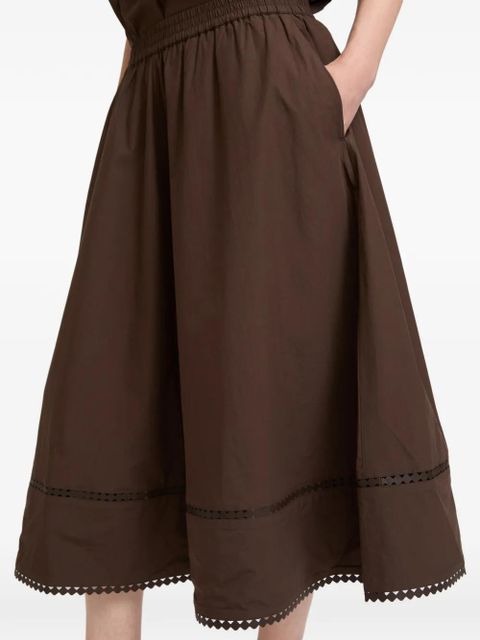 Yves Salomon elastic-waistband midi skirt - Brown