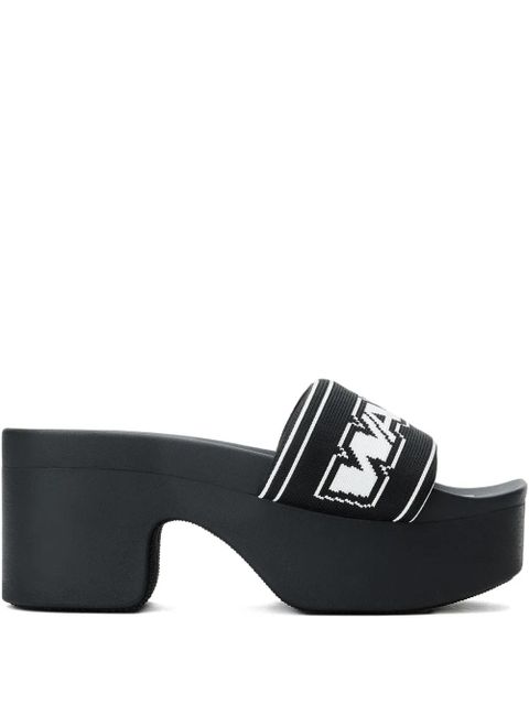 Alexander Wang logo-band platform sandals - Black - zdjęcie produktu nr 1