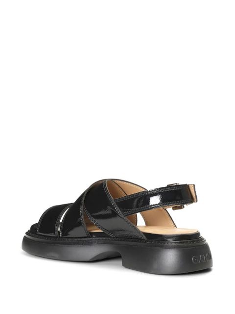 GANNI cross-strap sandals - Black