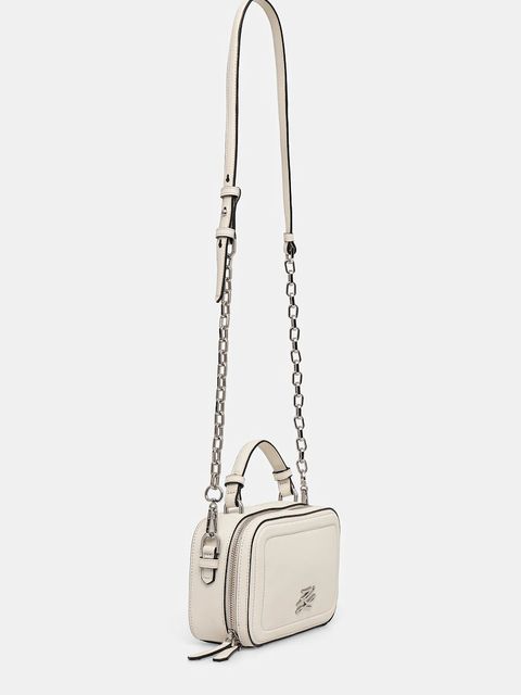 Karl Lagerfeld torebka skórzana K/AUTOGRAPH kolor biały B1W30269 - zdjęcie produktu nr 2