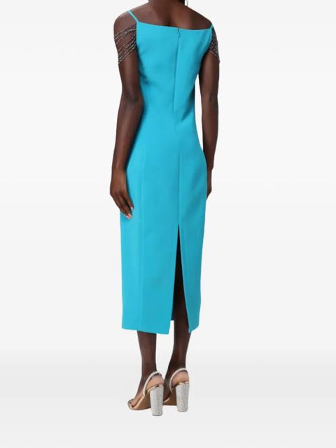 PINKO chain-embellished midi dress - Blue