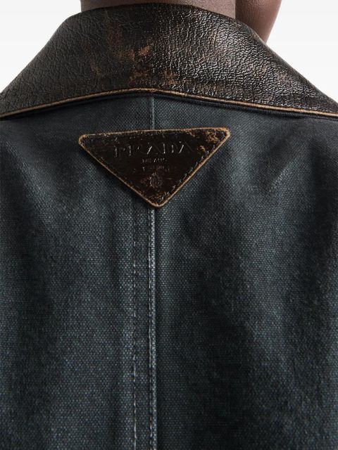 Prada distressed canvas jacket - Grey
